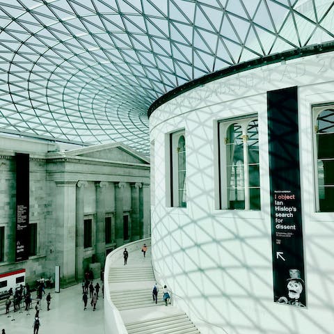 Immerse yourself in history at the British Museum, a thirteen-minute walk away