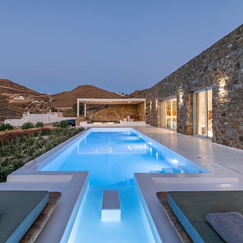 Round off the day with a refreshing evening swim