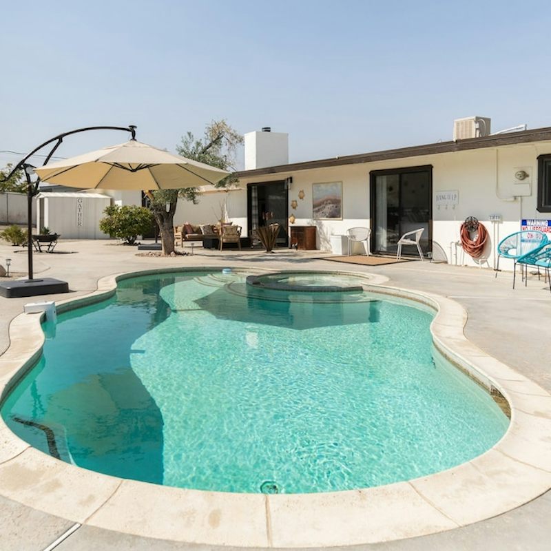 Cool off from the desert heat in your private pool and outdoor shower