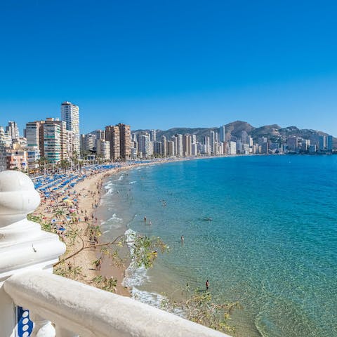 Stroll over to Levante Beach for some fun in the sun