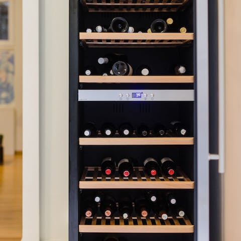 Chill your bubbly and whites while keeping your reds at room temperature in the dedicated wine store