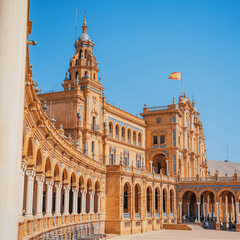 Stay just a short walk from the famous Plaza de España