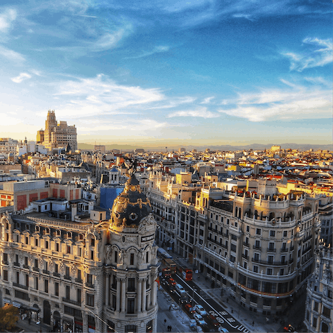 Explore vibrant Madrid, including nearby upmarket Salamanca