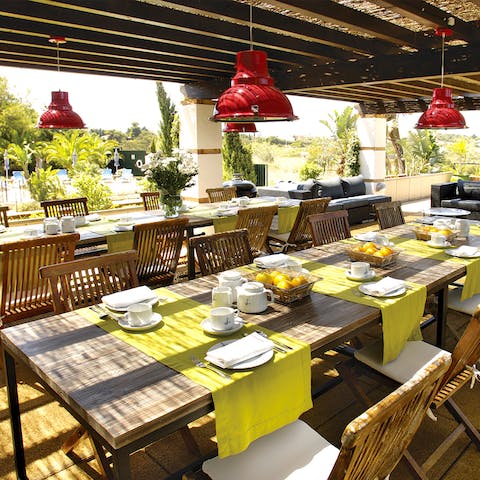Enjoy an indulgent al fresco feast on the terrace with family and friends