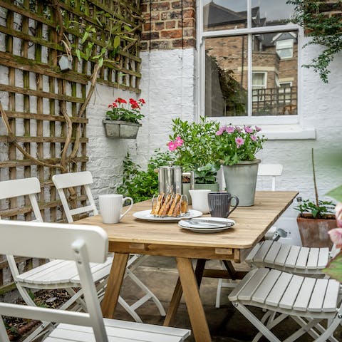 Enjoy lazy breakfasts alfresco on the suntrap patio