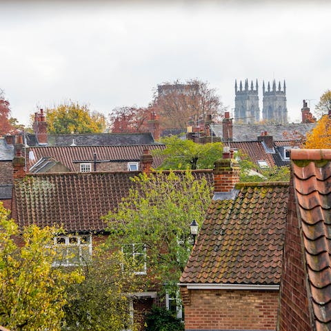 Awake to views of the distant York Minister from your bedside