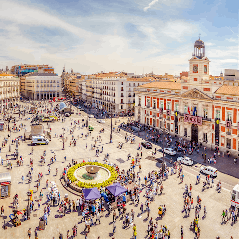 Stay just an eight-minute stroll away from Plaza Mayor 