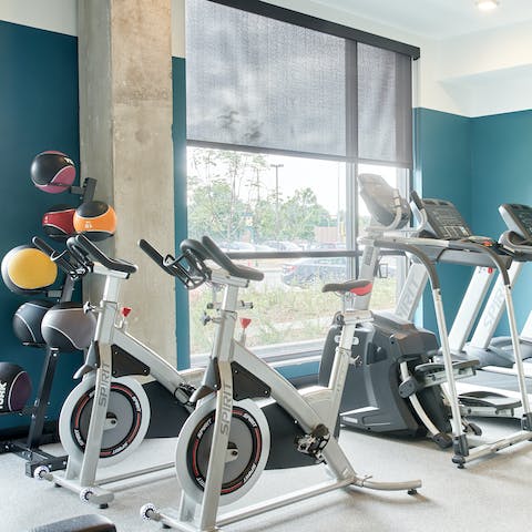 Work up a sweat in the guest gym