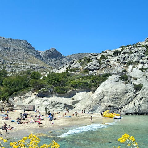 Drive to the north Mallorcan coast and choose from four coves at Cala Sant Vicenç