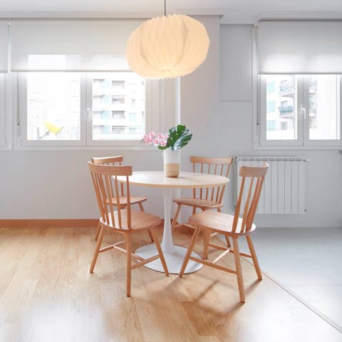 Savour breakfast in the light-filled living room