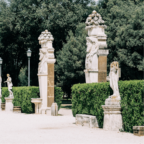 Stroll amongst the sculptures at Villa Borghese, just five minutes away