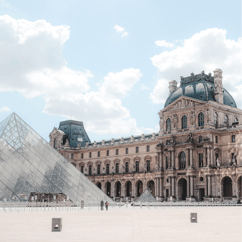 Admire the Louvre's art, a fifteen-minute walk away