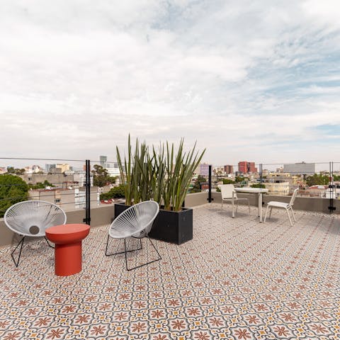 Soak up city views from the rooftop terrace