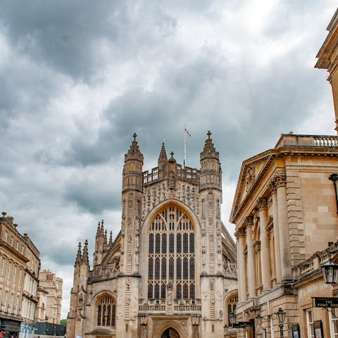 Visit Bath Abbey, only a four-minute walk away