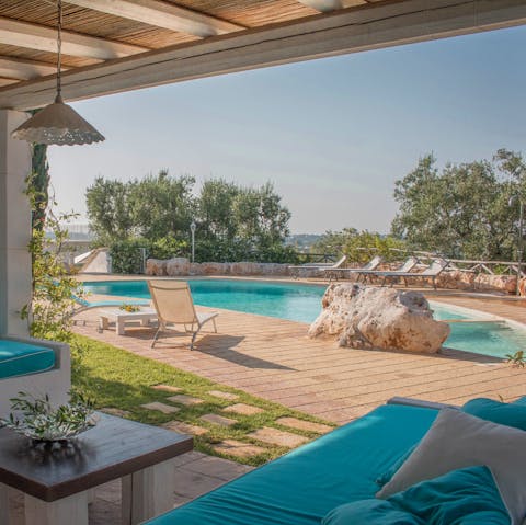 Soak up the sun by the private pool amidst expansive views