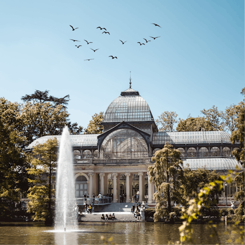 Take the metro to El Retiro Park for an afternoon stroll