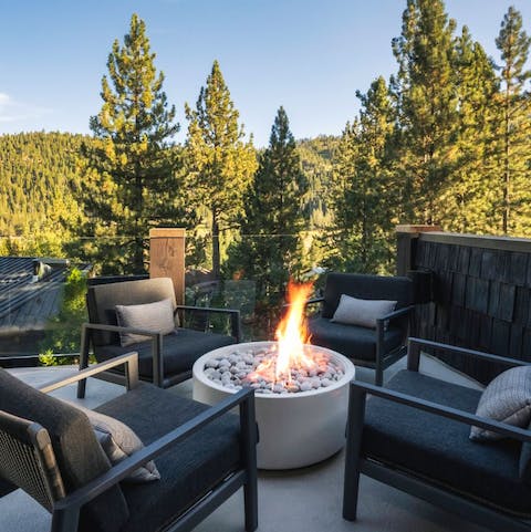 Enjoy a fine glass of wine around the fire pit