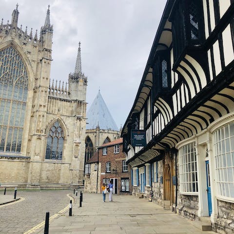 Peruse the storied streets and York Minster, a short drive away