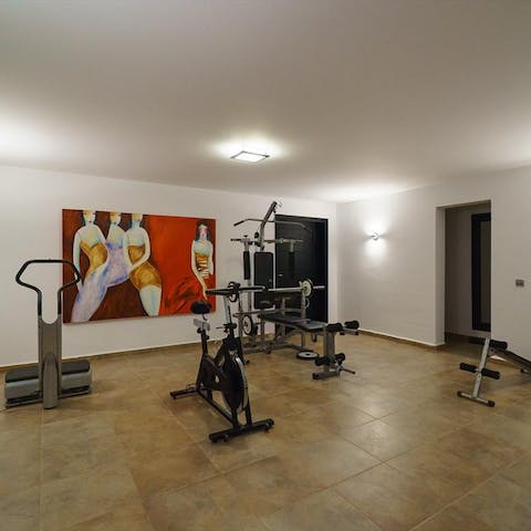 Keep on top of your workout schedule in the private fitness suite