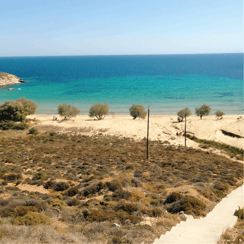 Sample one of Zante's sandy beaches at the end of the private path