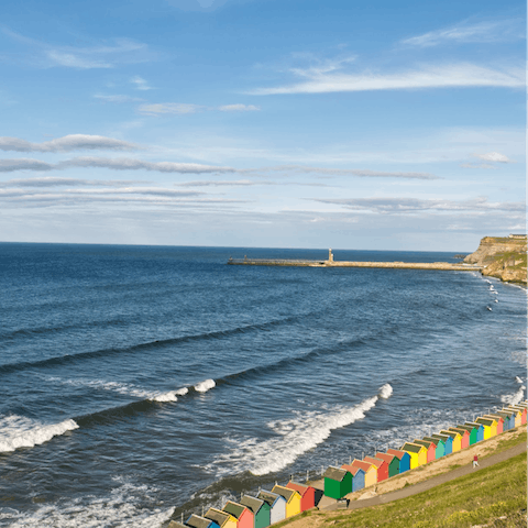 Stroll for two minutes to dip a toe in at Whitby Beach 