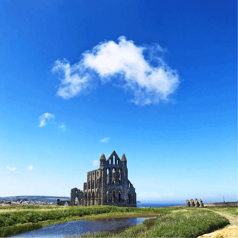 See the majesty of Whitby Abbey, only a seventeen-minute walk