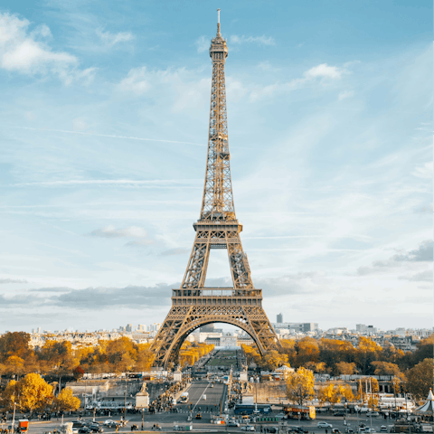 Capture that iconic shot of the Eiffel Tower, just a short walk away