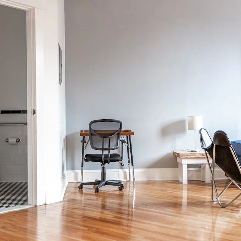 Hop on a Zoom call at the desk in the living area