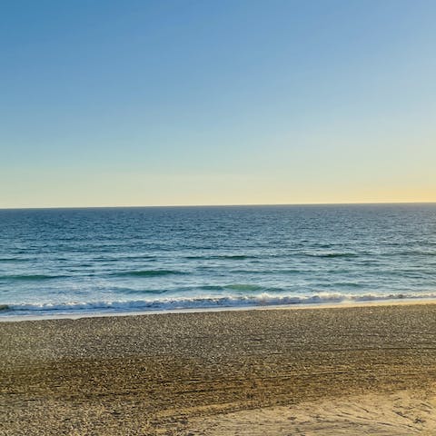 Walk right out onto the sandy beach first thing in the morning,  