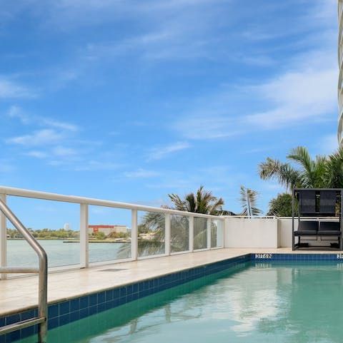 Jump into the communal pool on hot afternoons