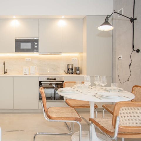 Enjoy laidback meals at home in the stylish dining space