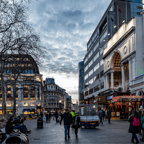Stay just a few steps from bustling Leicester Square, a four-minute walk from home