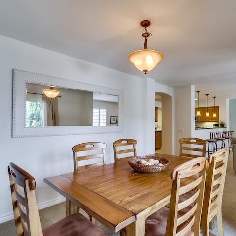 Serve up homemade Cali-style meals at the dining area