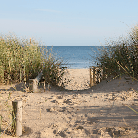 Be on Bredene beach in five minutes and lap up the sun