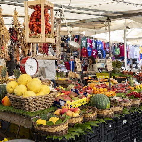 Pick up some fresh produce at the local market to cook with in the kitchen