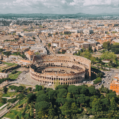 Call in on your neighbours at the Colosseum – just a four-minute hop, skip and a jump away