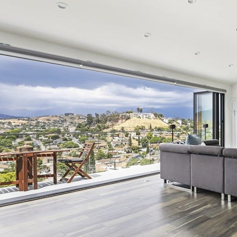 Slide open the glass doors for breathtaking panoramic views