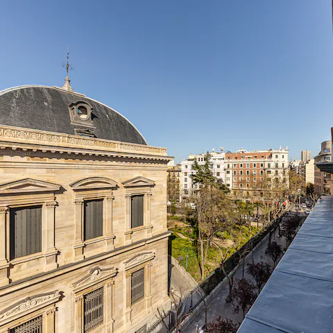 Admire beautiful views of the Spanish National Library