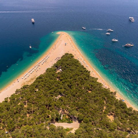 Stay on the Dalmatian island of Brač, only twenty metres from the Adriatic Sea