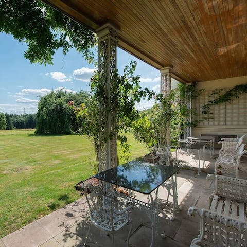 Have an afternoon cup of tea and cake on the veranda 