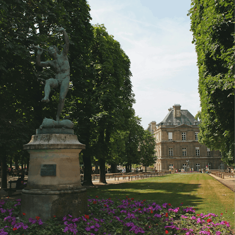 Take a stroll through Luxembourg Gardens, a fifteen-minute walk away