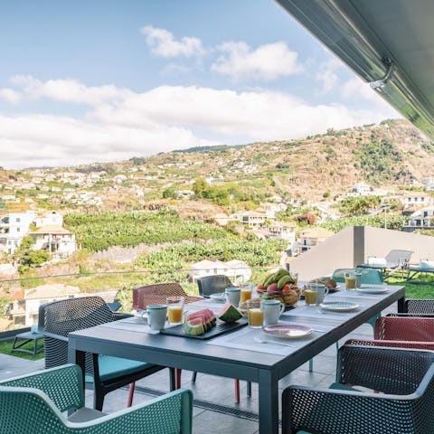 Gather for delicious barbecue meals (with a view) on the terrace