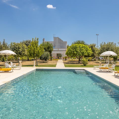 Go for a dip in the glistening outdoor pool