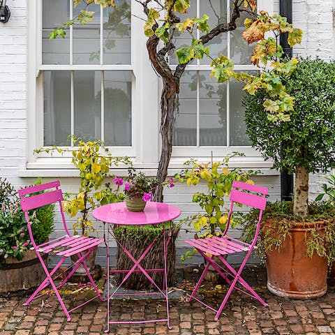 Sip your morning tea in the picture-pretty patio