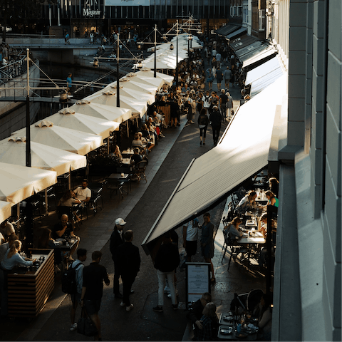Go shopping at Strøget, a four-minute walk away