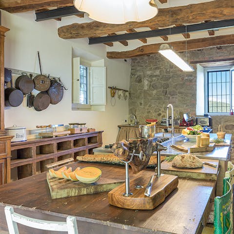 Soak up the traditional feel in the home's kitchen