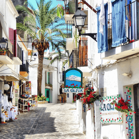 Stroll through the historic heart of Ibiza – the old quarter is approximately fifteen minutes' drive