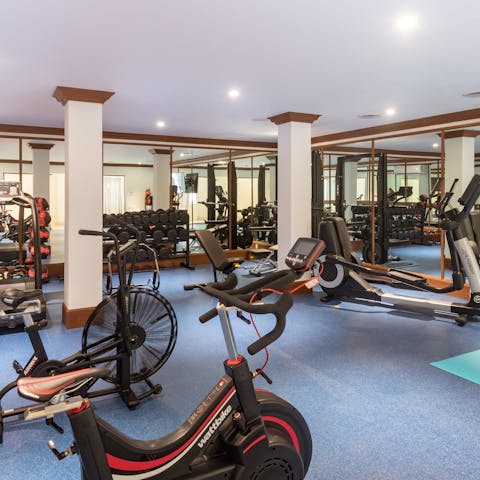 Work up a sweat in the home's fully equipped gym