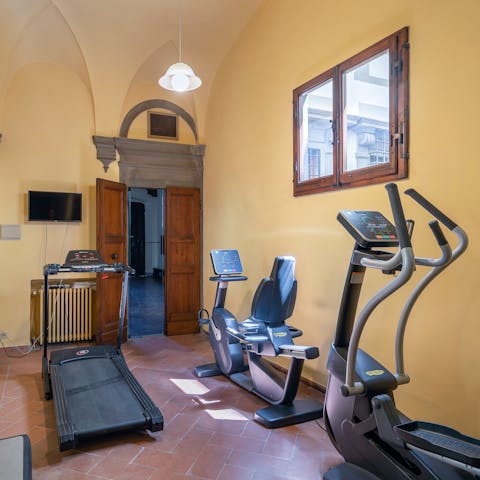 Squeeze in a morning workout in the communal gym