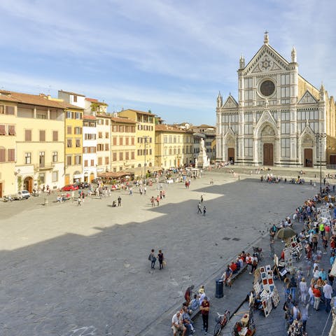 Step out your front door and straight onto Piazza Santa Croce